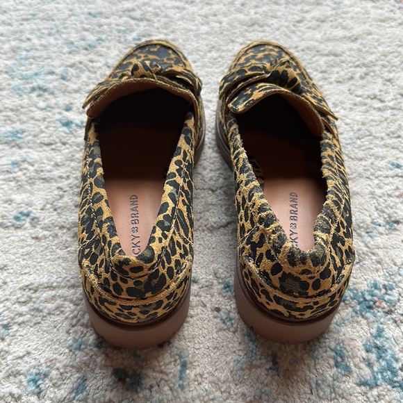 New Lucky Brand Tamio Loafer — Cheetah/Leopard Print Inca Gold Bow Size 9 - Picture 3 of 7